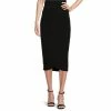 Wholesale 🎁 Investments Petite Size Soft Separates Pull-On Tulip Hem Midi 👗 Skirt Black 😍