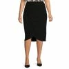 Cheap 🛒 Investments Plus Size Soft Separates Pull-On Tulip Midi 👗 Skirt Black 😀