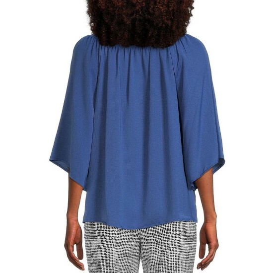 Wholesale ๐ Investments Petite Size 3/4 Sleeve Smocked Ruffle Crew Neck Partial Button Front Top Earth Red ๐ฏ 2 Wholesale ๐ Investments Petite Size 3/4 Sleeve Smocked Ruffle Crew Neck Partial Button Front Top Earth Red ๐ฏ - Image 2