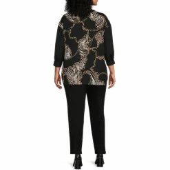 Top 10 ✨ Slim Factor By Investments Plus Size Chain Print V-Neck 3/4 Sleeve Button Front Blouse Scattered Chains 🎉 -Investments Shop unnamed file 1676