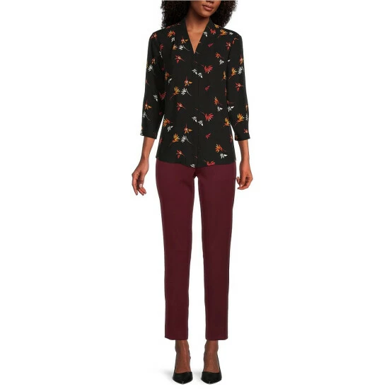 Budget ๐ Investments Caroline Signature V-Neck Floating Spring Print 3/4 Sleeve Button Front Top โจ 3 Budget ๐ Investments Caroline Signature V-Neck Floating Spring Print 3/4 Sleeve Button Front Top โจ - Image 3