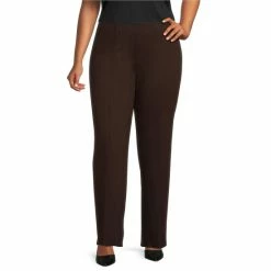 New ❤️ Slim Factor By Investments Plus Size Ponte Knit No Waist Slim Straight Pants Navy 😉