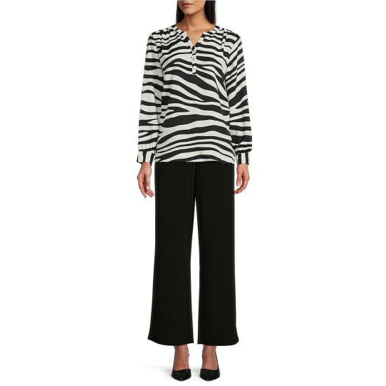 Best Pirce ๐ Investments Woven Exploded Zebra Print Long Sleeve Y-Neck Top Explored Zebra ๐คฉ 3 Best Pirce ๐ Investments Woven Exploded Zebra Print Long Sleeve Y-Neck Top Explored Zebra ๐คฉ - Image 3