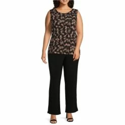 Cheapest 💯 Investments Plus Size Soft Separates Blocked Etchings Print Reversible Scoop To Crew Neck Sleeveless Top 😀 -Investments Shop unnamed file 1724
