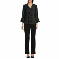 Coupon 🤩 Investments Riley Tally Stripe Print Woven Cascading Ruffle V-Neck 3/4 Sleeve Top 🔥 -Investments Shop unnamed file 1727