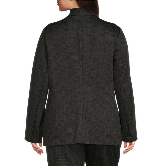 Discount ๐ Investments Plus Size Signature Ponte Long Sleeve Black White Crosshatch Open Front Jacket Black/white Crosshatch ๐คฉ 2 Discount ๐ Investments Plus Size Signature Ponte Long Sleeve Black White Crosshatch Open Front Jacket Black/white Crosshatch ๐คฉ - Image 2