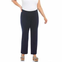 New ❤️ Slim Factor By Investments Plus Size Ponte Knit No Waist Slim Straight Pants Navy 😉 -Investments Shop unnamed file 177