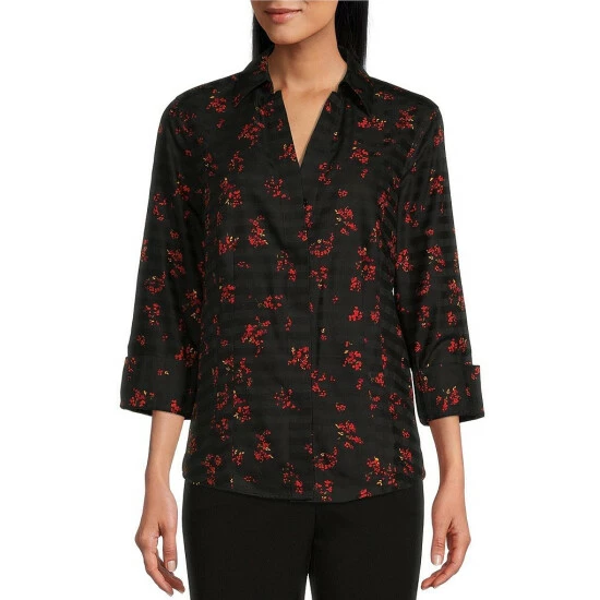 Best Sale ๐ Investments Taylor Gold Label Non-Iron Point Collar 3/4 Flip Cuff Sleeve Poppy Floral Print Hidden Button Front ๐ Shirt ๐ 1 Best Sale ๐ Investments Taylor Gold Label Non-Iron Point Collar 3/4 Flip Cuff Sleeve Poppy Floral Print Hidden Button Front ๐ Shirt ๐
