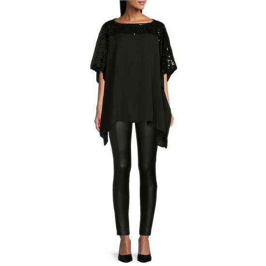 Brand new 👍 Slim Factor By Investments 3/4 Sleeve Sequin Yoke Tunic Black ✔️ 3 Brand new 👍 Slim Factor By Investments 3/4 Sleeve Sequin Yoke Tunic Black ✔️ - Image 3