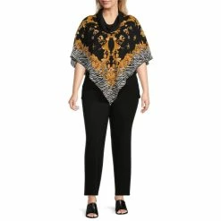 Coupon 🎁 Slim Factor By Investments Plus Size Cowl Neck 3/4 Sleeve Zebra Print Poncho Barque Zebra 🔥 -Investments Shop unnamed file 1822