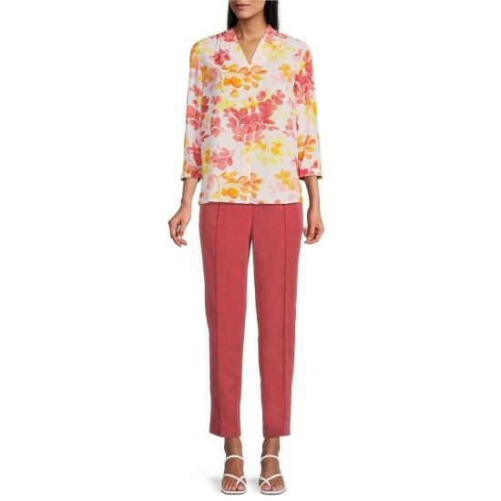 New โ๏ธ Investments Petite Size Caroline Signature Floral Print Pop V-Neck 3/4 Sleeve Button Front Top Floral Pop ๐ฅฐ 3 New โ๏ธ Investments Petite Size Caroline Signature Floral Print Pop V-Neck 3/4 Sleeve Button Front Top Floral Pop ๐ฅฐ - Image 3