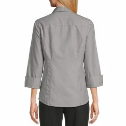 Best Sale ✨ Investments Petite Size Taylor Gold Label Non-Iron Point Collar 3/4 Sleeve Button Front 👚 Shirt Botanical Garden 🧨 -Investments Shop unnamed file 1851