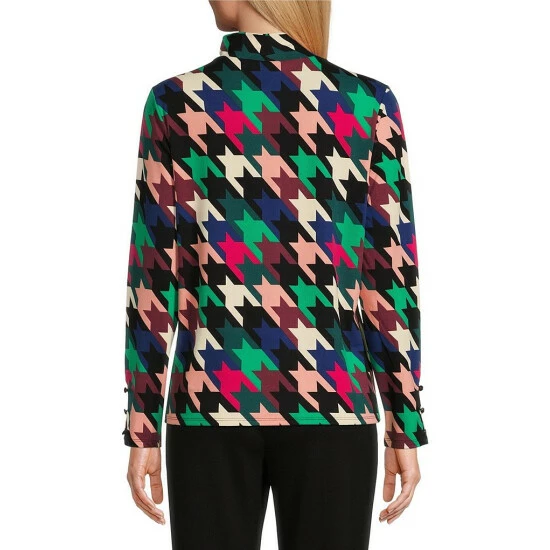 Best Pirce ๐งจ Investments Petite Size Exploded Houndstooth Print Long Sleeve Mock Neck Top ๐ 2 Best Pirce ๐งจ Investments Petite Size Exploded Houndstooth Print Long Sleeve Mock Neck Top ๐ - Image 2