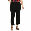 Best reviews of ⌛ Investments Plus Size Soft Separates Crop Straight Leg Tulip Hem Pull-On Pants Black 🎁