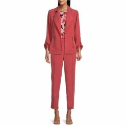 Coupon 🤩 Investments Modal Straight Leg Pull-On Coordinating Ankle Pants Earth Red 😉 -Investments Shop unnamed file 1904