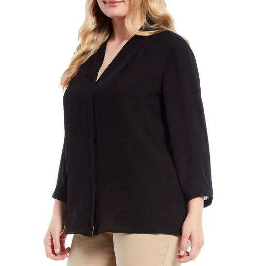 Best reviews of โจ Investments Plus Size Caroline Signature V-Neck 3/4 Sleeve Button Front Top Silver Lake Blue ๐ 4 Best reviews of โจ Investments Plus Size Caroline Signature V-Neck 3/4 Sleeve Button Front Top Silver Lake Blue ๐ - Image 4