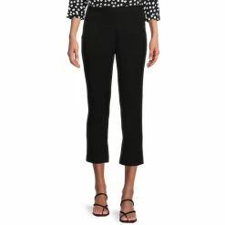 Promo 🥰 Investments Petite Size The 5TH AVE Fit Comfort Stretch Crop Flare Leg Pants White ✔️