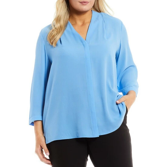 Best reviews of โจ Investments Plus Size Caroline Signature V-Neck 3/4 Sleeve Button Front Top Silver Lake Blue ๐ 7 Best reviews of โจ Investments Plus Size Caroline Signature V-Neck 3/4 Sleeve Button Front Top Silver Lake Blue ๐ - Image 7