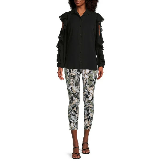 Coupon ๐ Slim Factor By Investments Ruffled Point Collar Long Sleeve Cold Shoulder Button Front Blouse Black ๐ 6 Coupon ๐ Slim Factor By Investments Ruffled Point Collar Long Sleeve Cold Shoulder Button Front Blouse Black ๐ - Image 6