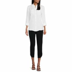 Best Sale 😍 Investments Soft Separates Crop Straight Leg Tulip Hem Pull-On Pants Black 🤩 -Investments Shop unnamed file 2006