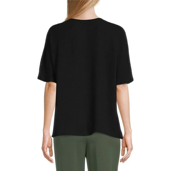 Promo 🎉 Investments Petite Size Woven Keyhole Neck Short Sleeve Top Hot Spot 🎉 5 Promo 🎉 Investments Petite Size Woven Keyhole Neck Short Sleeve Top Hot Spot 🎉 - Image 5