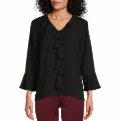 Brand new 🎉 Investments Riley Woven Cascading Ruffle V-Neck 3/4 Sleeve Top Ocean Depths 💯 12 Brand new 🎉 Investments Riley Woven Cascading Ruffle V-Neck 3/4 Sleeve Top Ocean Depths 💯 -Investments Shop unnamed file 202