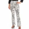 Cheap ⌛ Slim Factor By Investments 🌞 Summer Paisley Print Classic Waist Flare Ponte Pants ⌛