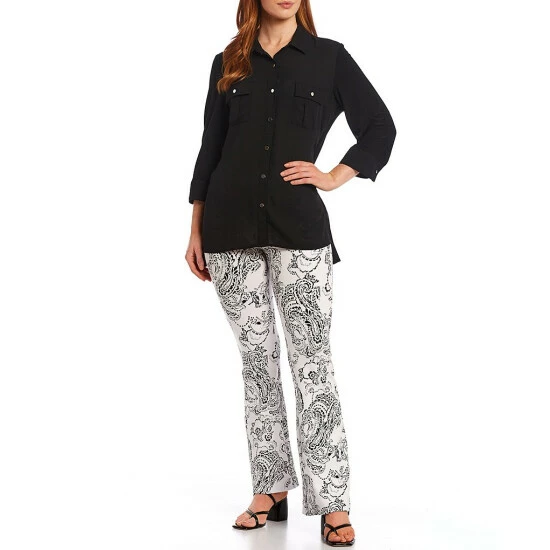Cheap β Slim Factor By Investments π Summer Paisley Print Classic Waist Flare Ponte Pants β 3 Cheap β Slim Factor By Investments π Summer Paisley Print Classic Waist Flare Ponte Pants β - Image 3