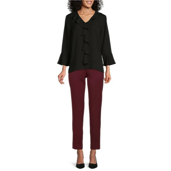 Brand new 🎉 Investments Riley Woven Cascading Ruffle V-Neck 3/4 Sleeve Top Ocean Depths 💯 6 Brand new 🎉 Investments Riley Woven Cascading Ruffle V-Neck 3/4 Sleeve Top Ocean Depths 💯 - Image 6