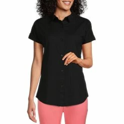 Wholesale 🛒 Investments Petite Size Woven Short Sleeve Point Collar Button Front Top Black 😀 14 Wholesale 🛒 Investments Petite Size Woven Short Sleeve Point Collar Button Front Top Black 😀 -Investments Shop unnamed file 2048