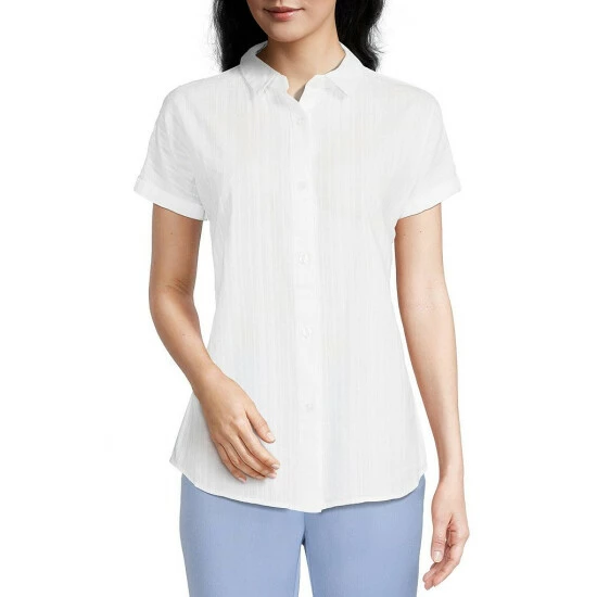 Wholesale 🛒 Investments Petite Size Woven Short Sleeve Point Collar Button Front Top Black 😀 11 Wholesale 🛒 Investments Petite Size Woven Short Sleeve Point Collar Button Front Top Black 😀 - Image 11