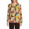 Best reviews of 👍 Investments Woven Retro Floral Print Long Sleeve Y-Neck Top 😉