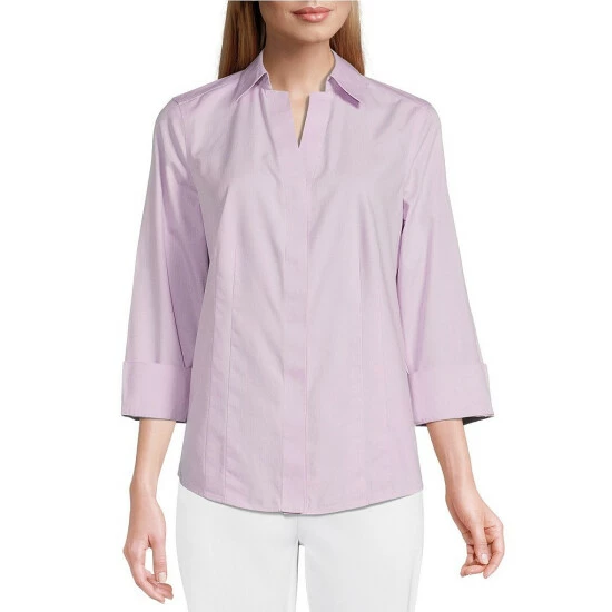 Deals π Investments Taylor Gold Label Non Iron Point Collar 3/4 Sleeve Button Front π Shirt Pale Pansy π 1 Deals π Investments Taylor Gold Label Non Iron Point Collar 3/4 Sleeve Button Front π Shirt Pale Pansy π