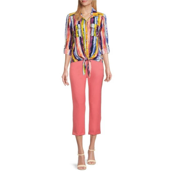 Buy ๐ฅ Investments Petite Size Kelly Point Collar Long Roll-Tab Sleeve Button Tie Front Stripe Top Fluid Stripe ๐ 3 Buy ๐ฅ Investments Petite Size Kelly Point Collar Long Roll-Tab Sleeve Button Tie Front Stripe Top Fluid Stripe ๐ - Image 3