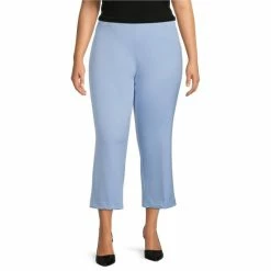 New 🔔 Investments Plus Size The 5TH AVE Fit Crop Flare Leg Pants White ✨