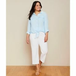 New 🔔 Investments Plus Size The 5TH AVE Fit Crop Flare Leg Pants White ✨ -Investments Shop unnamed file 2136