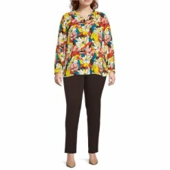 Coupon 🎉 Investments Plus Size Retro Floral Print Long Sleeve Y-Neck Woven Top 👍 -Investments Shop unnamed file 2159