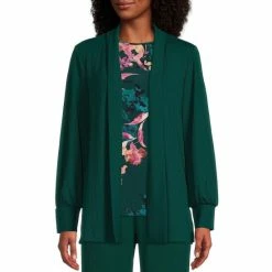 Best reviews of 🔔 Investments Soft Separates Ribbed Knit Long Sleeve Open Front Coordinating Jacket Botanical Garden 👍