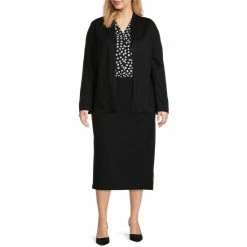 Best Sale 🧨 Investments Plus Size Signature Ponte Slimming Panel Straight Pencil 👗 Skirt Black ✔️ -Investments Shop unnamed file 230