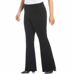 Best deal 👏 Slim Factor By Investments Plus Size Ponte Knit Classic Waist Flare Leg Pants Black 👍