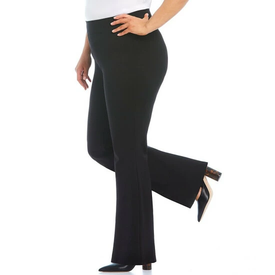Best deal ๐ Slim Factor By Investments Plus Size Ponte Knit Classic Waist Flare Leg Pants Black ๐ 4 Best deal ๐ Slim Factor By Investments Plus Size Ponte Knit Classic Waist Flare Leg Pants Black ๐ - Image 4