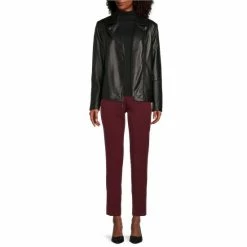 Cheap 🎉 Investments Genuine Lamb Leather Zip Front Notch Collar Long Sleeve Moto Jacket Black 🤩 -Investments Shop unnamed file 248