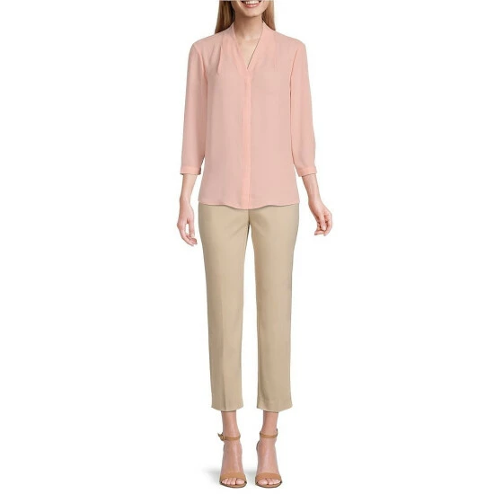 Coupon ✔️ Investments Caroline Signature V-Neck 3/4 Sleeve Button Front Top Stoplight Red 🎉 3 Coupon ✔️ Investments Caroline Signature V-Neck 3/4 Sleeve Button Front Top Stoplight Red 🎉 - Image 3