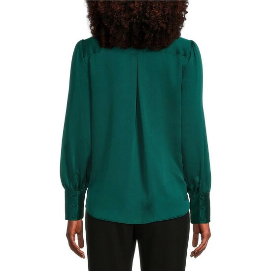 Brand new 😉 Investments Woven Long Sleeve Button Front Notch Collar Top Surf The Web 🌟 5 Brand new 😉 Investments Woven Long Sleeve Button Front Notch Collar Top Surf The Web 🌟 - Image 5