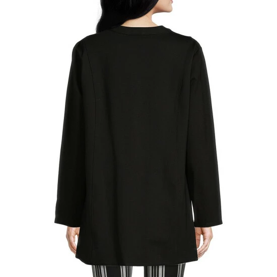 Coupon ๐ฅฐ Slim Factor By Investments Ponte Knit Double Breasted Decorative Rhinestone Button Front Statement Jacket Black โญ 2 Coupon ๐ฅฐ Slim Factor By Investments Ponte Knit Double Breasted Decorative Rhinestone Button Front Statement Jacket Black โญ - Image 2