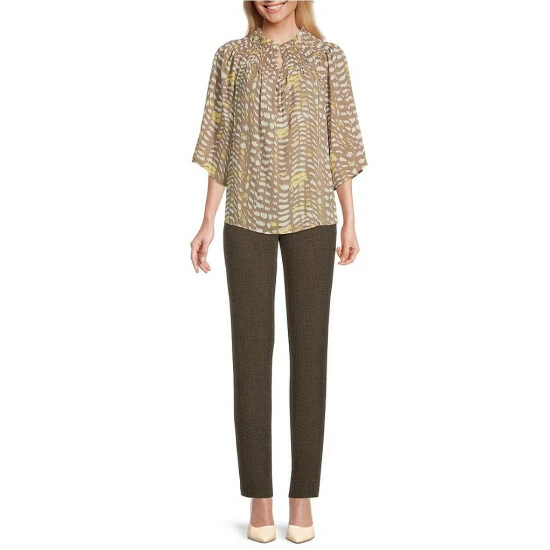 Cheapest ❤️ Investments The 5TH AVE Fit Straight Leg Tummy Control Tweed Pants Brown Tweed ❤️ 3 Cheapest ❤️ Investments The 5TH AVE Fit Straight Leg Tummy Control Tweed Pants Brown Tweed ❤️ - Image 3