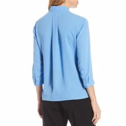 Deals 💯 Investments Petite Size Caroline Signature V-Neck 3/4 Sleeve Button Front Blouse Mellow Rose 🤩 -Investments Shop unnamed file 329