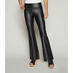 Best deal 🛒 Slim Factor By Investments No Waist 🧥 Coated Ponte Flare Pants Black 🔔 -Investments Shop unnamed file 348