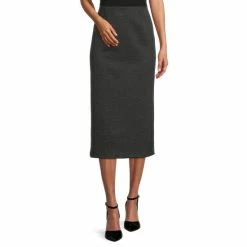 Coupon 🎉 Investments Signature Ponte Black White Tweed Slimming Panel Straight 👗 Skirt 🎉