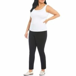 Buy ✨ Slim Factor By Investments Plus Size Ponte Knit No-Waist Ankle Pants Navy ❤️ -Investments Shop unnamed file 378